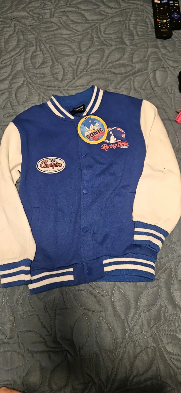 Chaqueta de Sonic Azul y Blanca, Nueva, Talla 8 - 1
