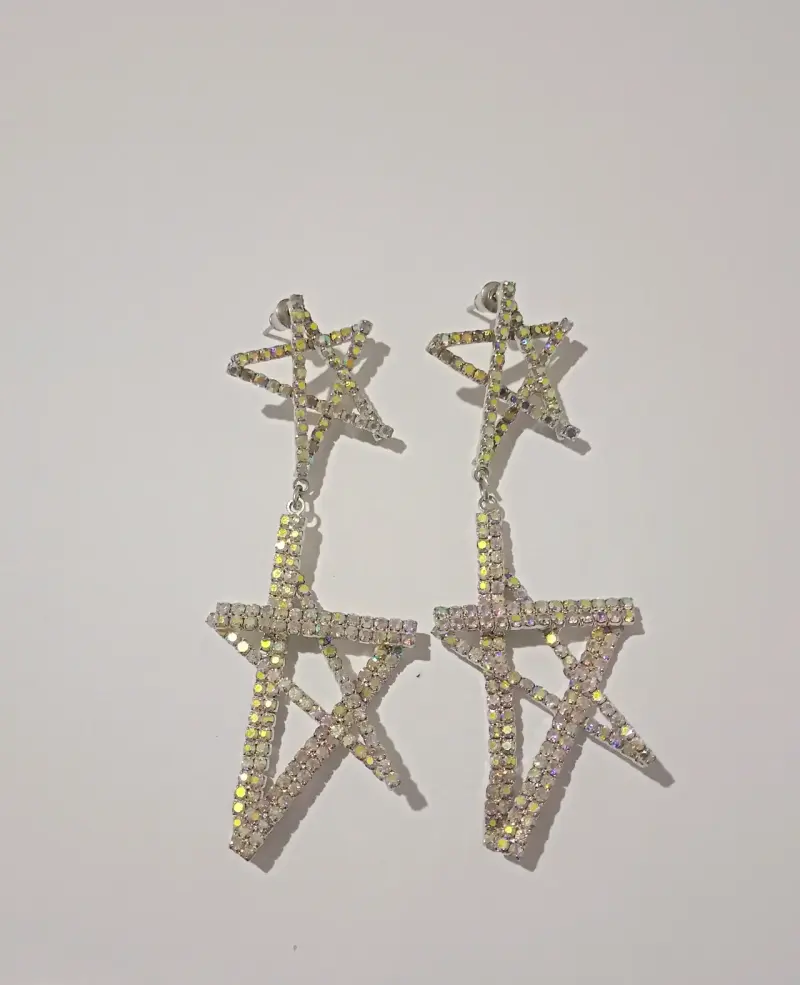 Pendientes colgantes de estrellas con cristales
