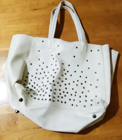 Bolso de cuero blanco  Prüne - miniatura 1