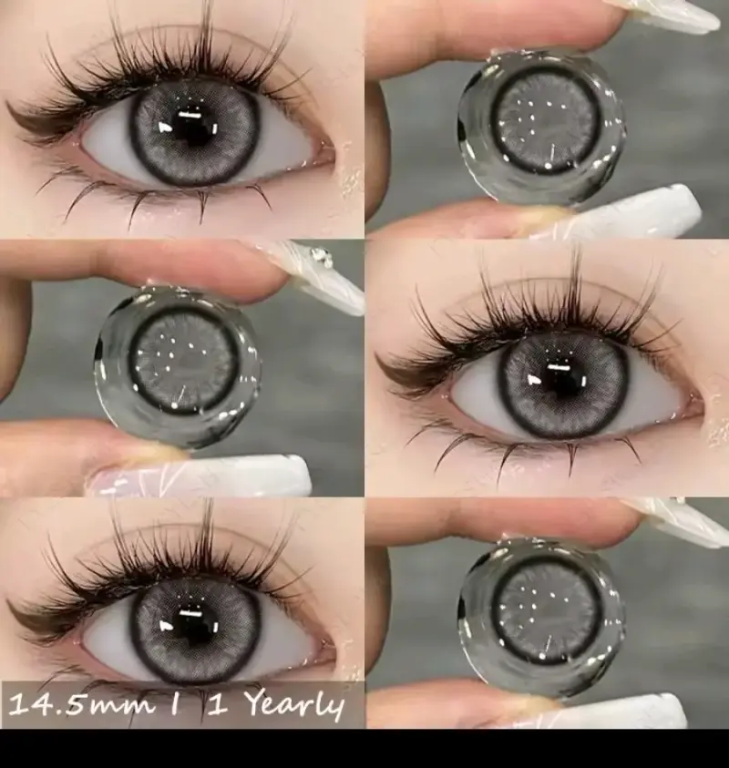 Lentes de contacto grises 14.5mm anuales
