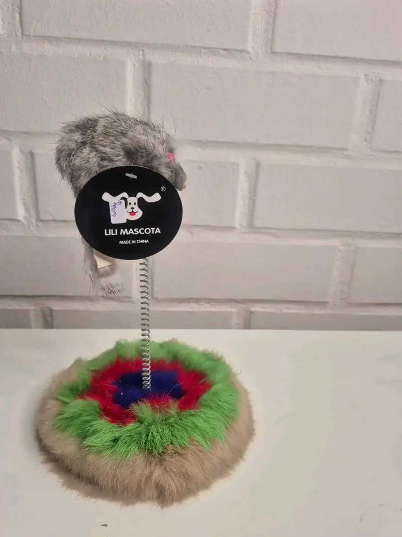 Juguete interactivo para gatos con ratón de peluche - 1
