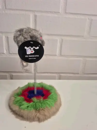 Juguete interactivo para gatos con ratón de peluche - miniatura 1