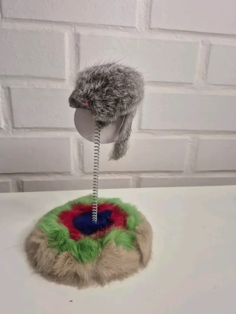 Juguete interactivo para gatos con ratón de peluche - 2