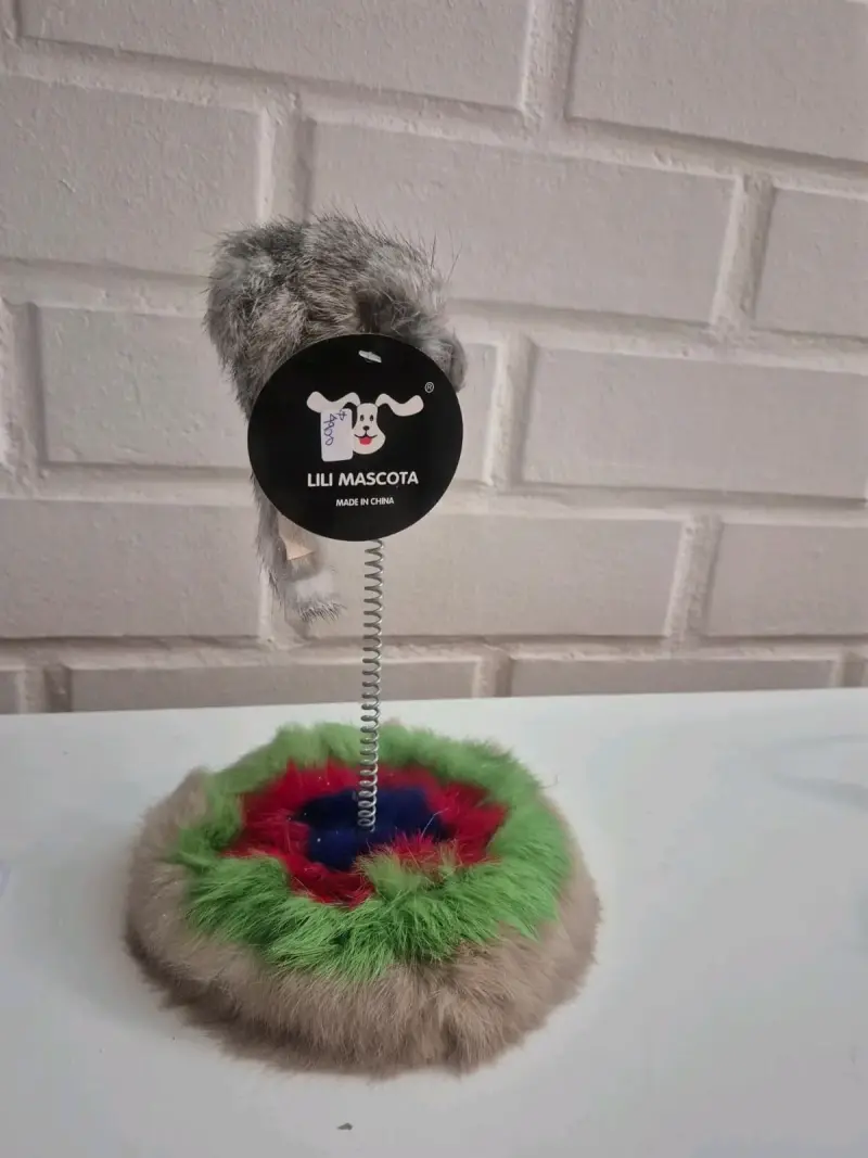 Juguete interactivo para gatos con ratón de peluche - 3
