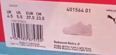 Zapatillas blancas Puma Rebound Retro Jr, N° 37 - miniatura 2
