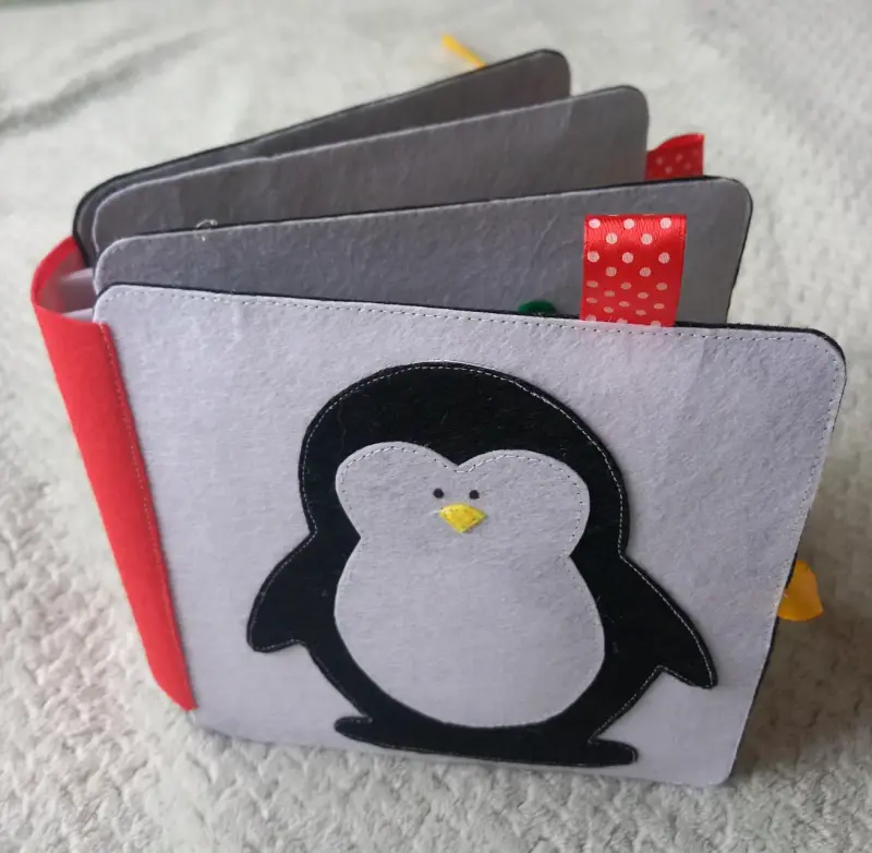 Libro de tela para bebés con diseño de pingüino - 3