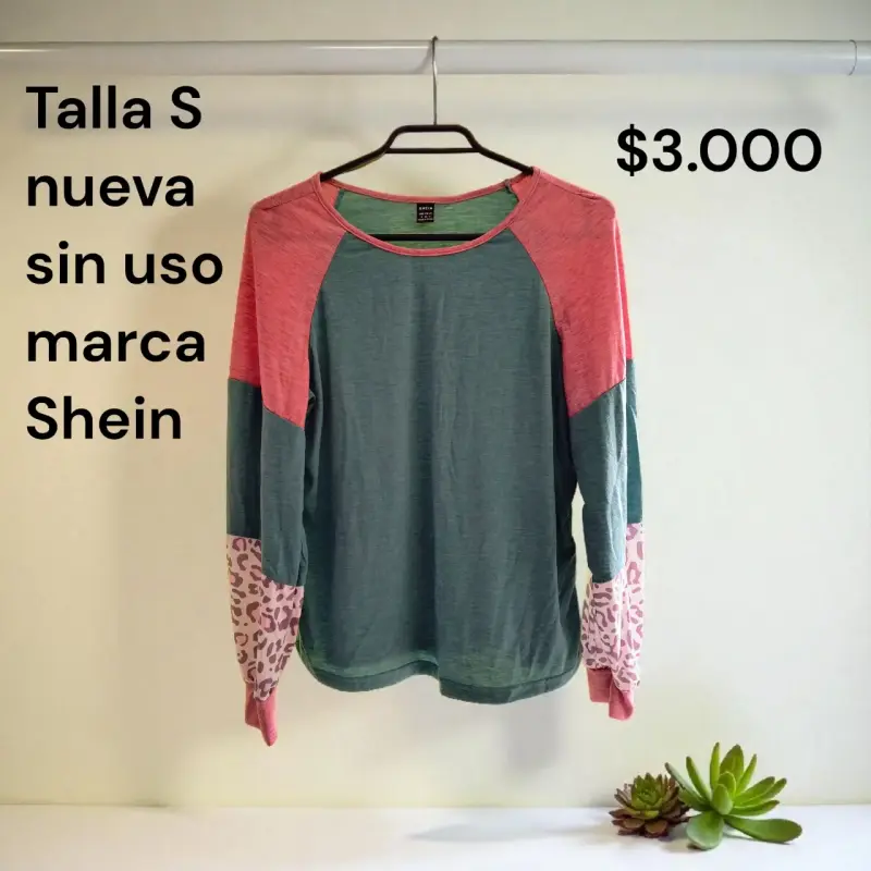 Polera Shein nueva talla S multicolor