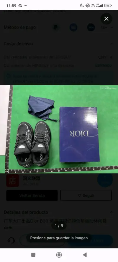 Zapatillas deportivas negras Dior B30 - miniatura 1