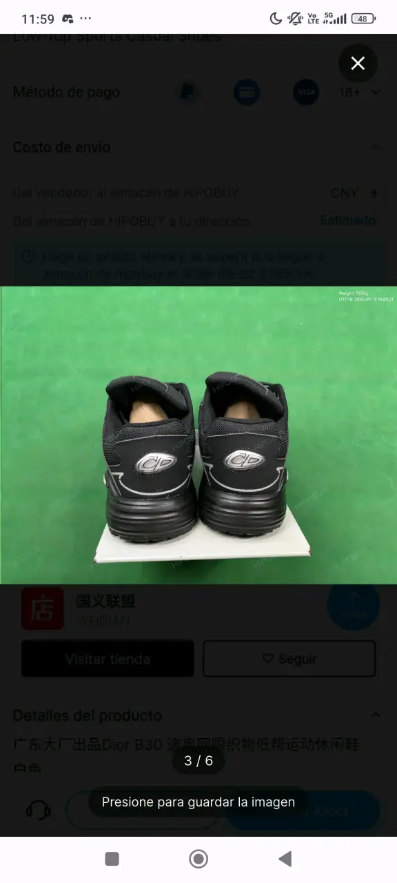 Zapatillas deportivas negras Dior B30 - 3