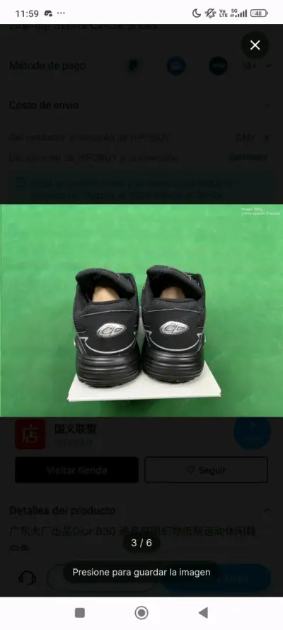 Zapatillas deportivas negras Dior B30 - miniatura 3