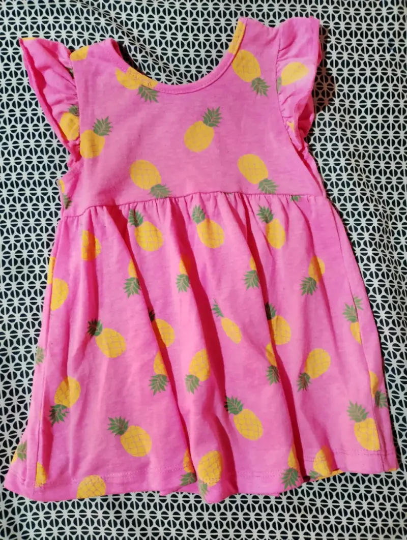 Vestido de niña con estampado floral y mariposas - 4