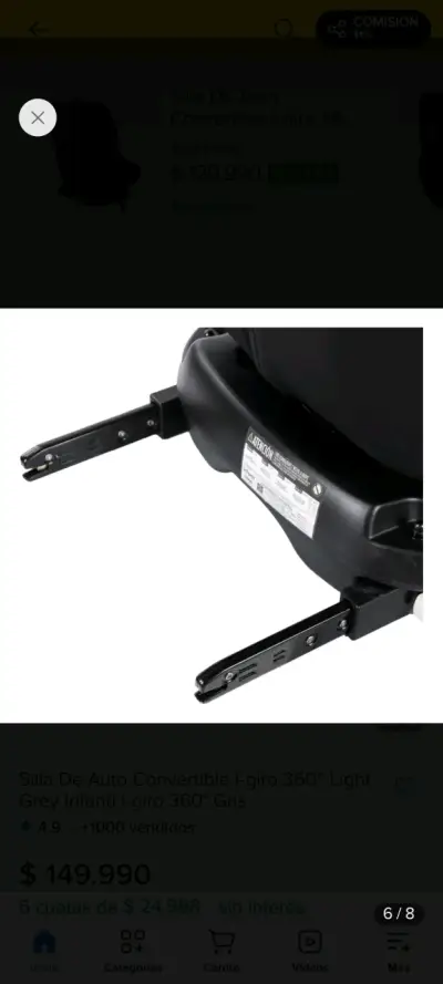 Silla de auto convertible Infanti I-giro 360° gris - miniatura 3