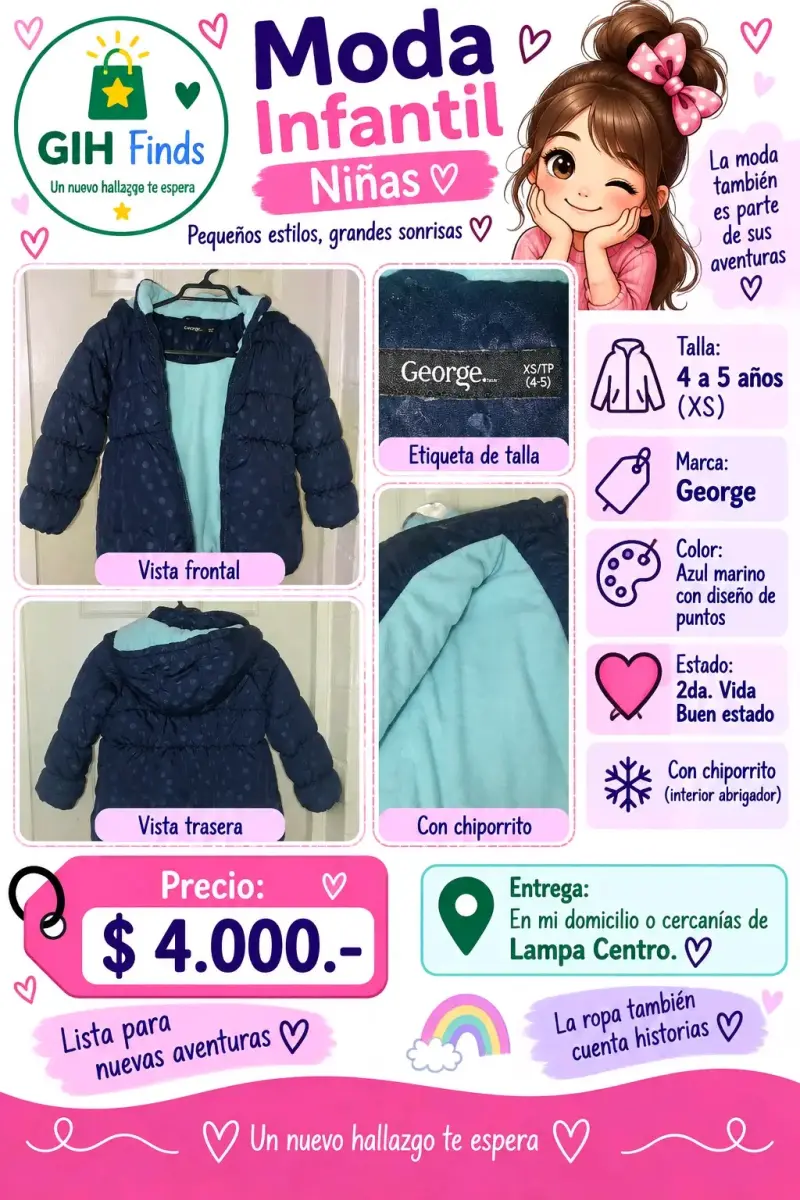 Chaqueta Infantil Azul Marino con Chiporro George