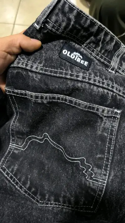 Jeans negros de mezclilla Old Tree baggy - miniatura 1