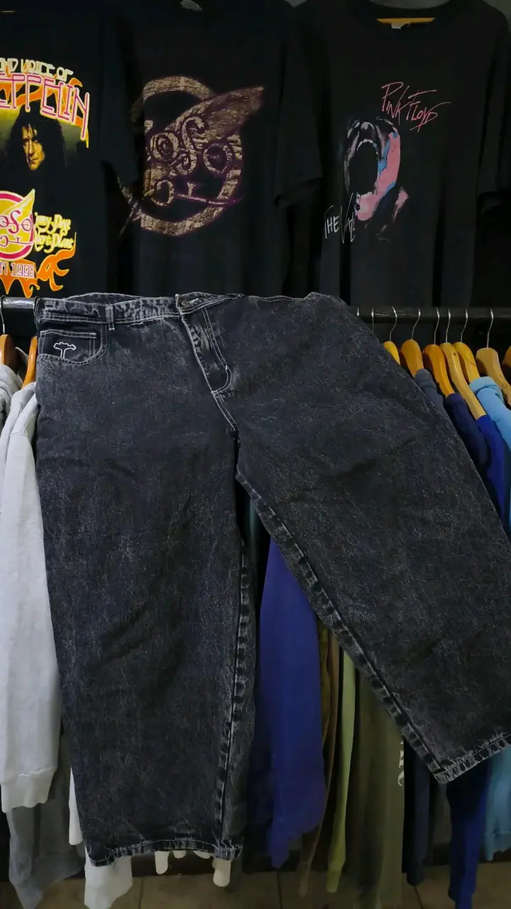 Jeans negros de mezclilla Old Tree baggy - 2