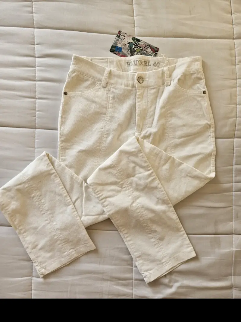 Pantalones de mujer color blanco talla 40 - 2