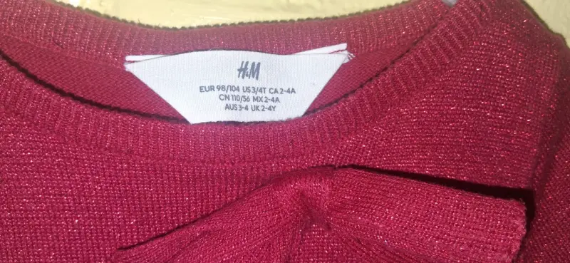 Vestido de niña H&M rojo brillante - 2