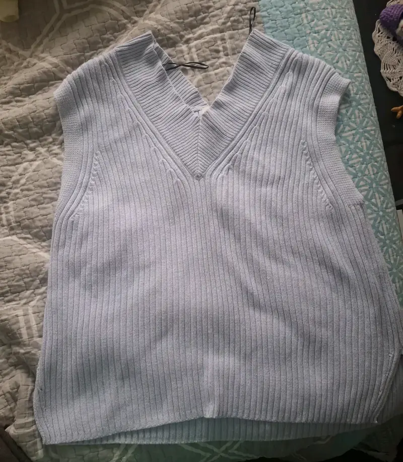 Chaleco sin mangas de punto celeste claro H&M - 1