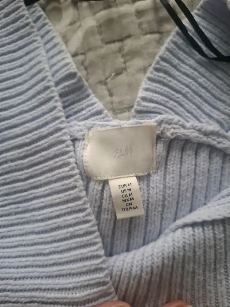 Chaleco sin mangas de punto celeste claro H&M - 2