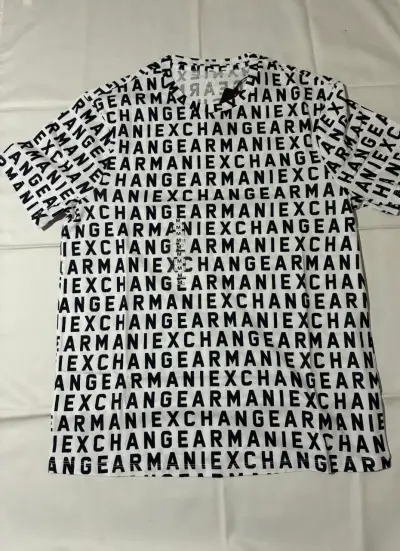 Polera Armani Exchange estampada blanca y negra - miniatura 2
