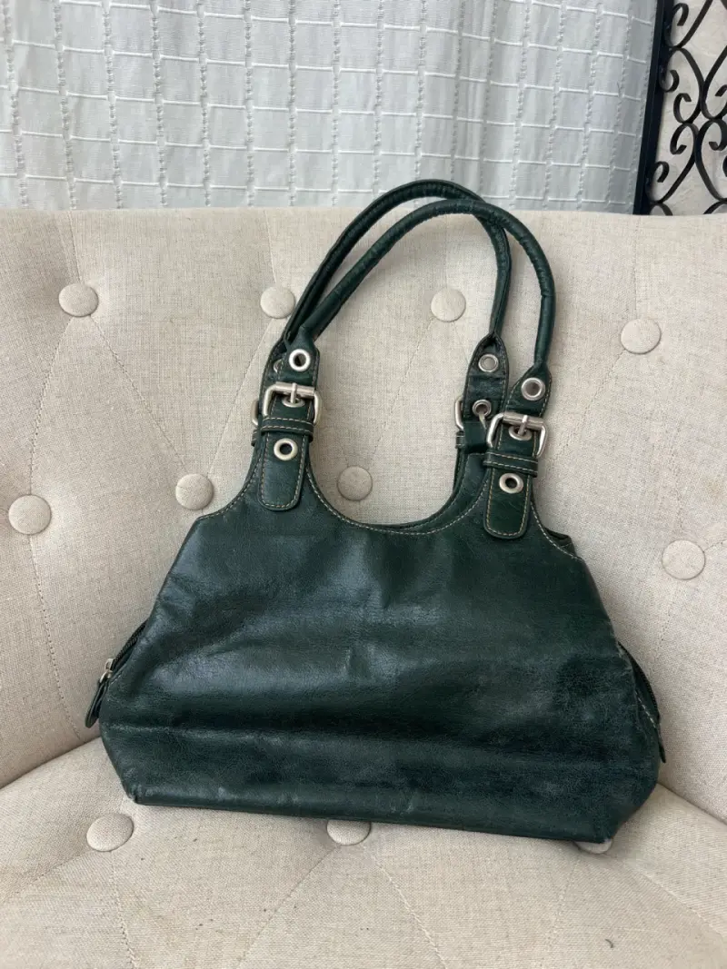 Cartera de cuero verde - 1
