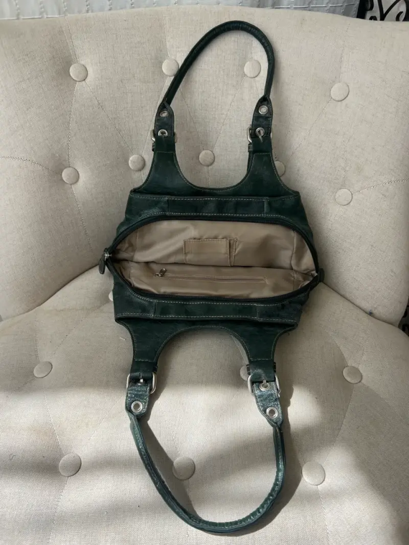 Cartera de cuero verde - 2