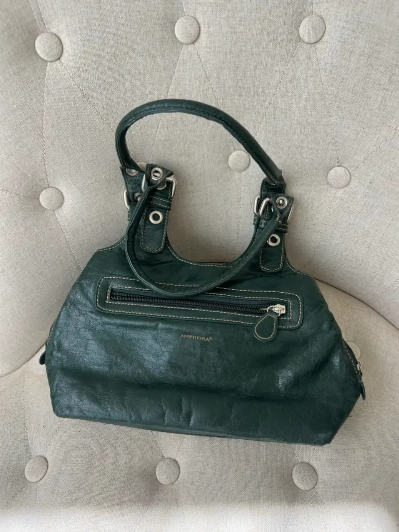 Cartera de cuero verde - 3