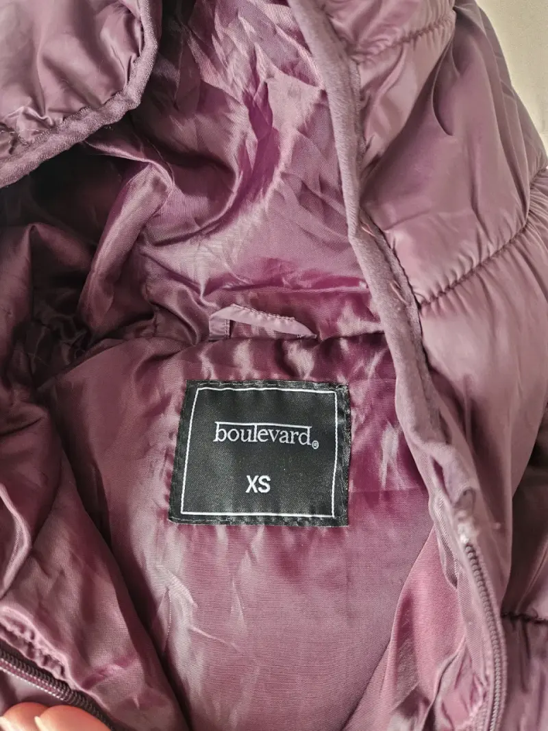 Parka morada con capucha para mujer XS - 2