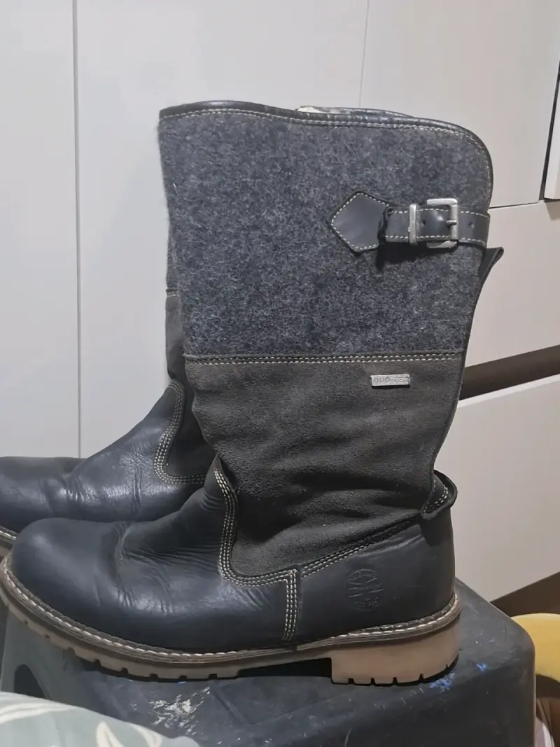 Botas de cuero y lana para invierno - 1
