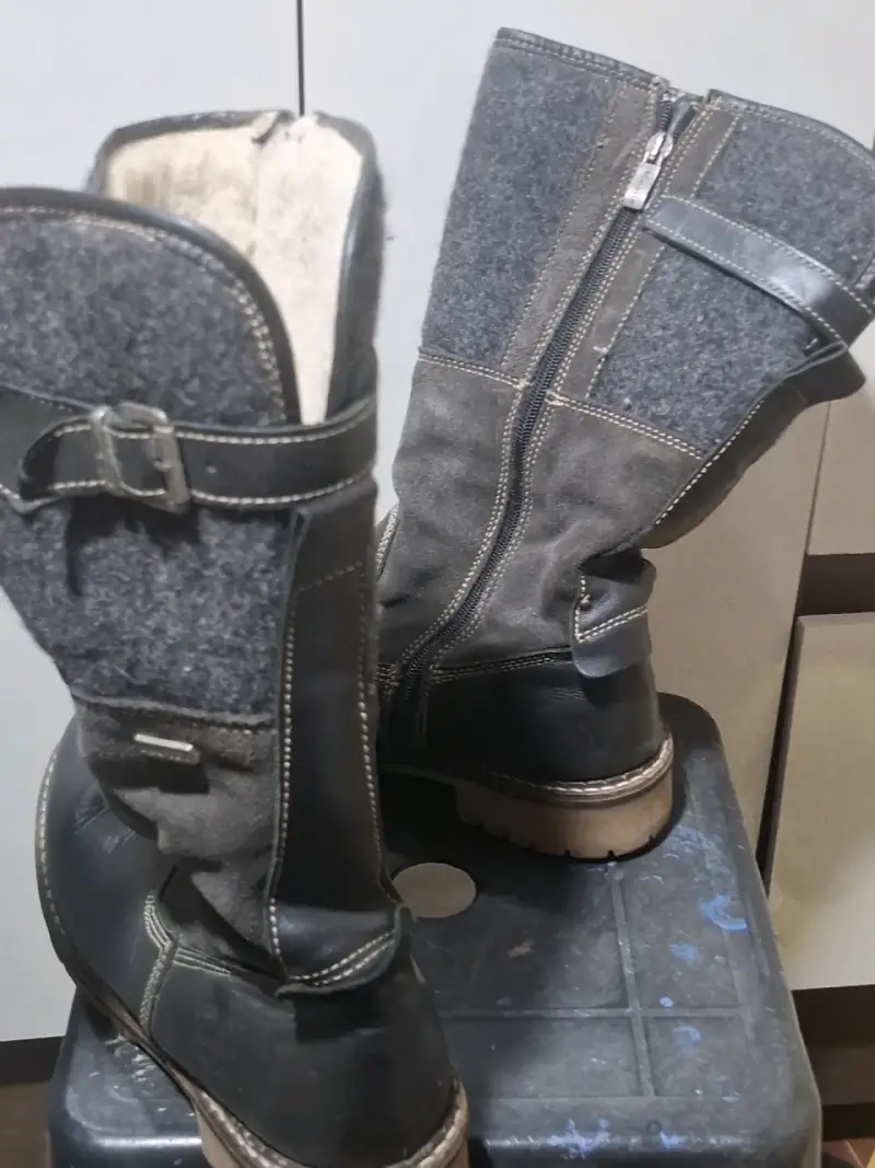 Botas de cuero y lana para invierno - 2