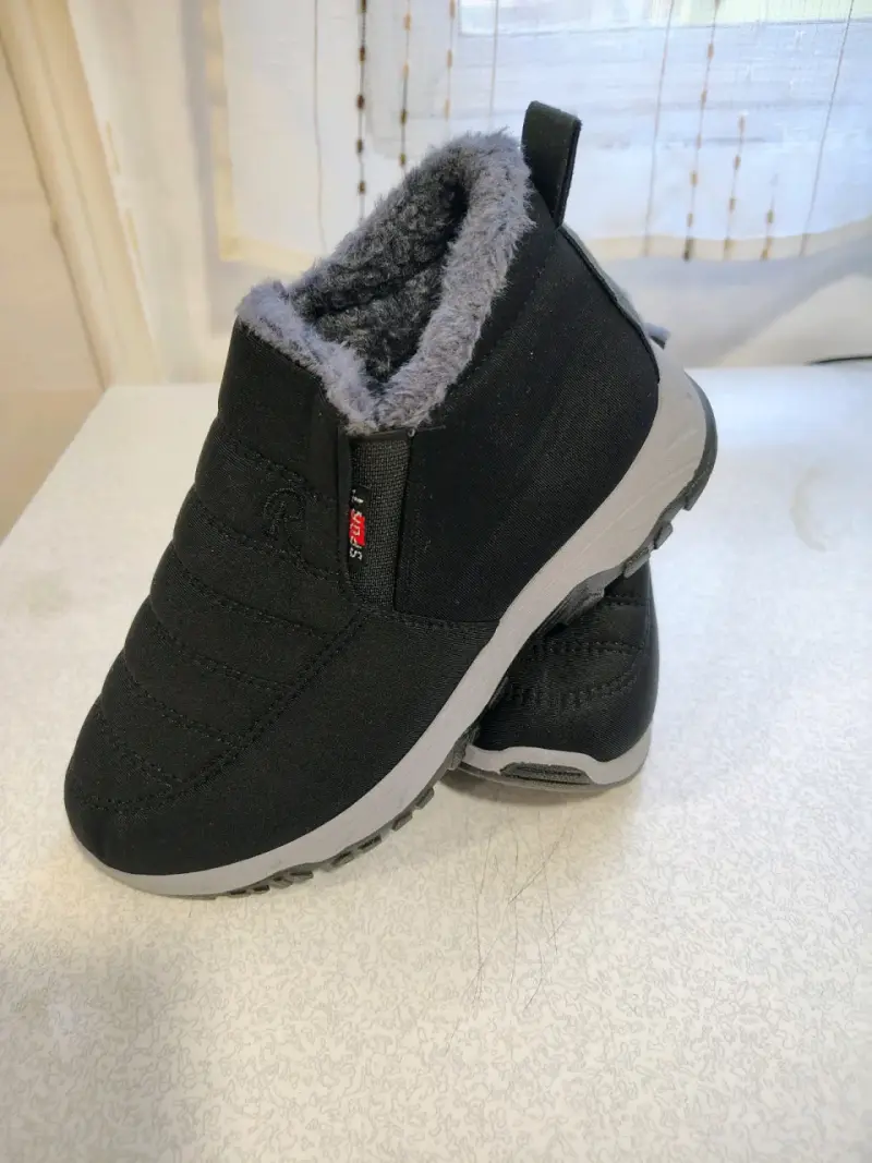 Botines de invierno negros con forro de felpa - 2