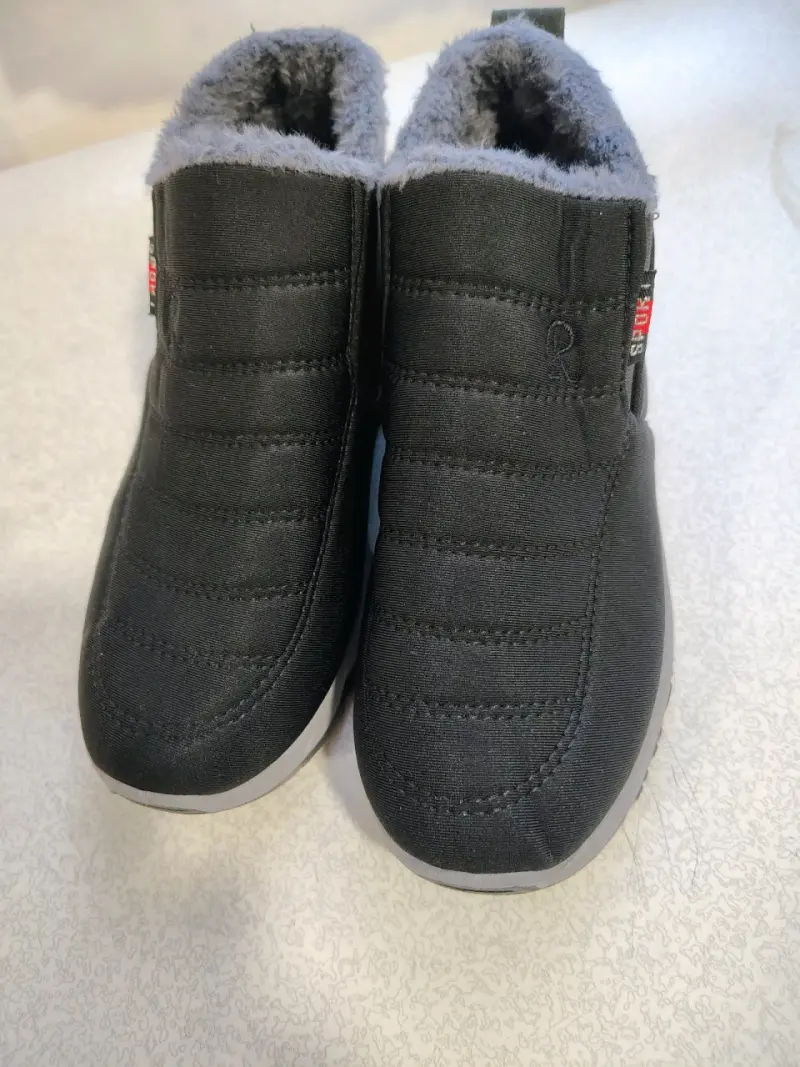 Botines de invierno negros con forro de felpa - 3
