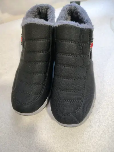 Botines de invierno negros con forro de felpa - miniatura 3