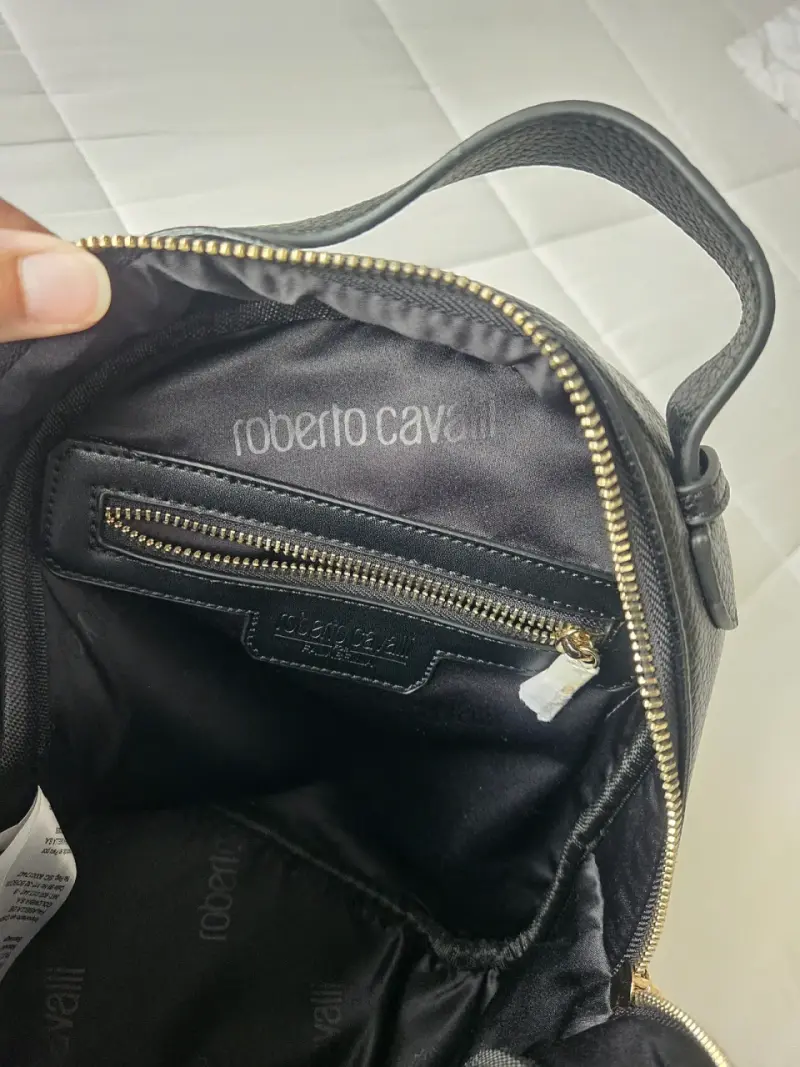 Mochila de ecocuero negra Roberto Cavalli - 4