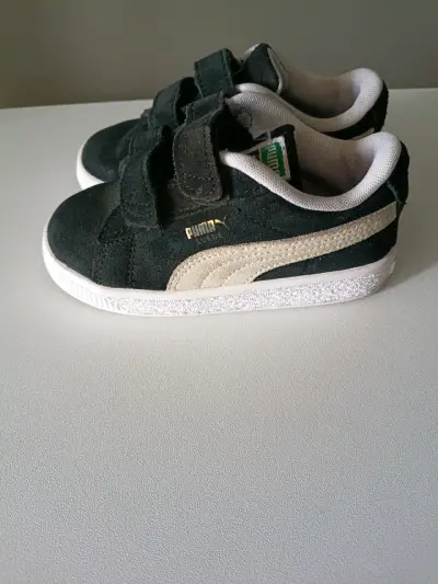 Zapatillas negras para niños Puma con velcro - miniatura 2