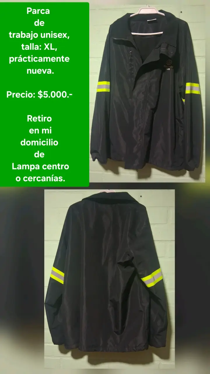 Parka de trabajo unisex con reflectantes talla XL