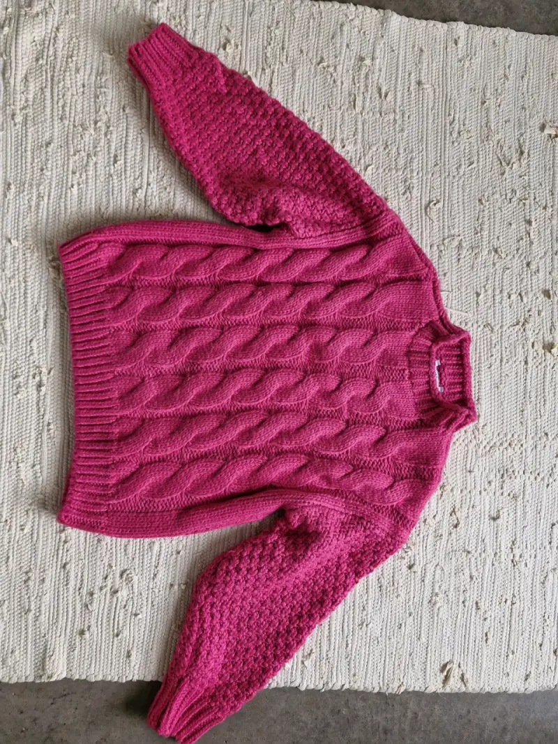 Suéter tejido rosa fucsia para mujer