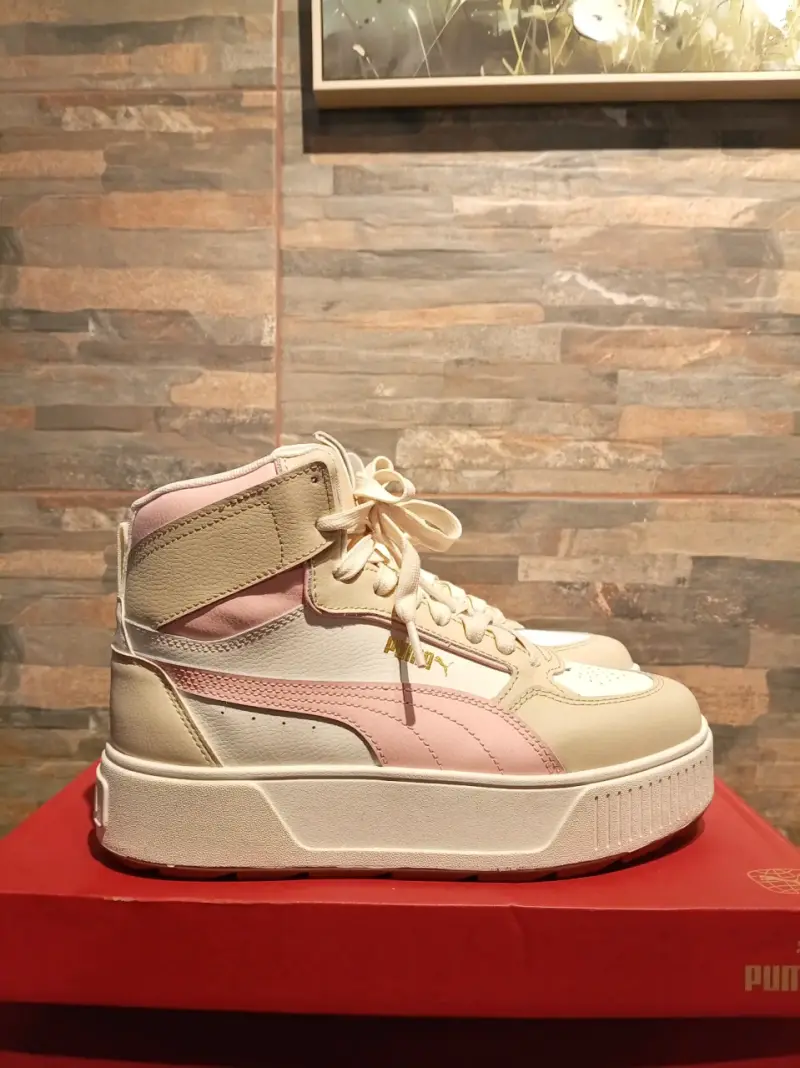 Zapatillas altas Puma beige y rosado - 4