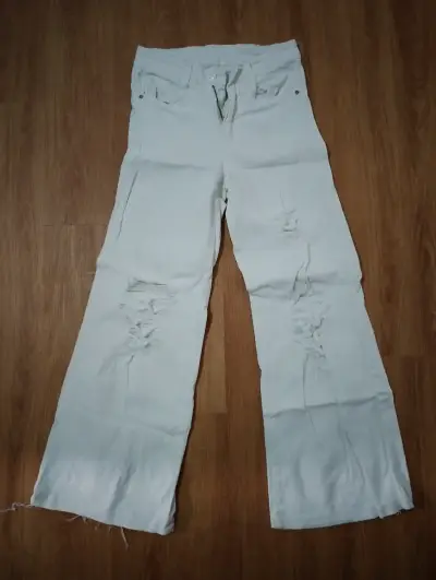 Pantalones blancos rasgados Best West talla 38 - miniatura 1