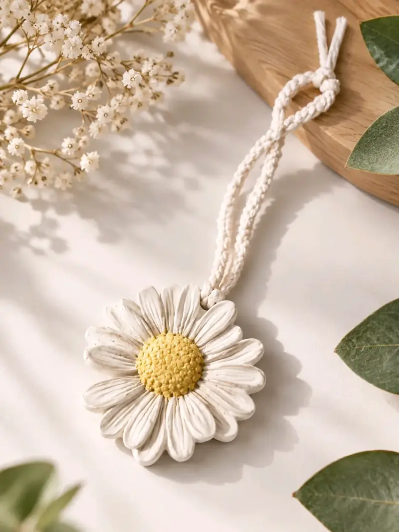 Colgante aromático de flor de yeso hecho a mano - 1