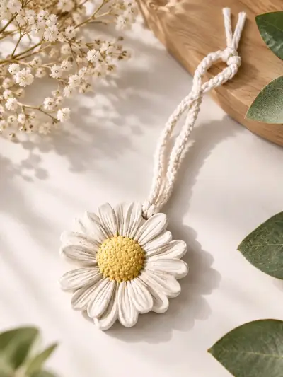 Colgante aromático de flor de yeso hecho a mano - miniatura 1