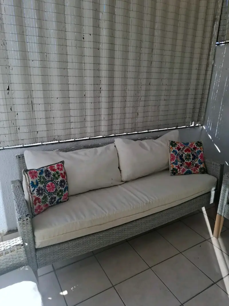 Juego de muebles de terraza en ratán gris - 2