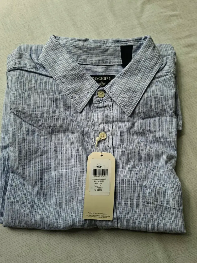 Camisa casual Dockers a rayas azul talla L