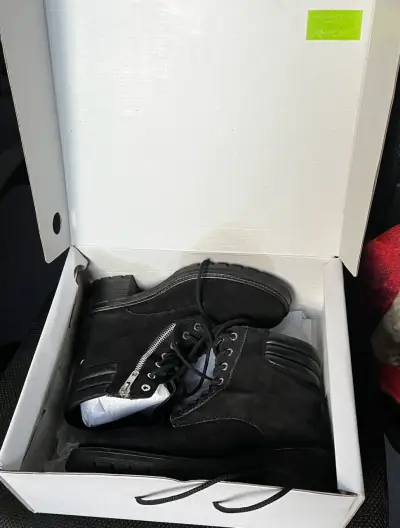 Botines de cuero negro Pollini con plataforma - miniatura 3