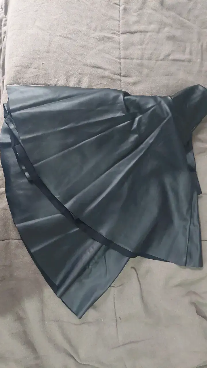 Falda negra de cuero sintético mujer - 3