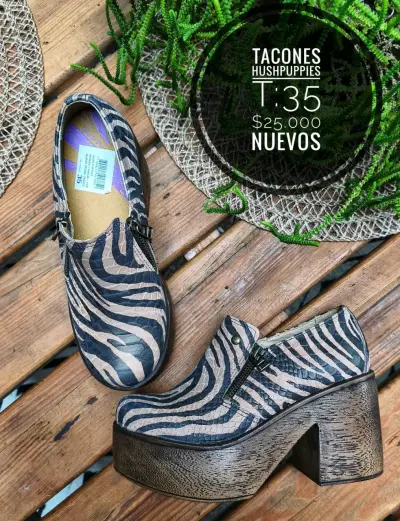Tacones Hush Puppies animal print talla 35 nuevos - miniatura 1