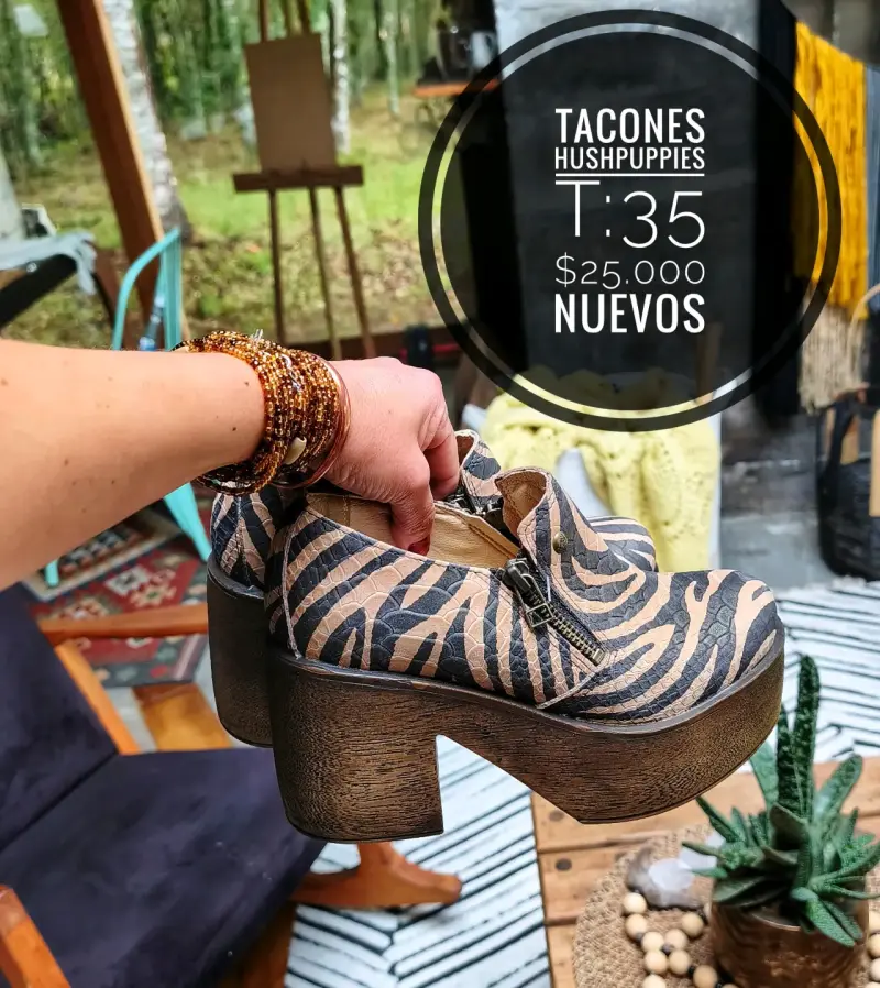 Tacones Hush Puppies animal print talla 35 nuevos - 2