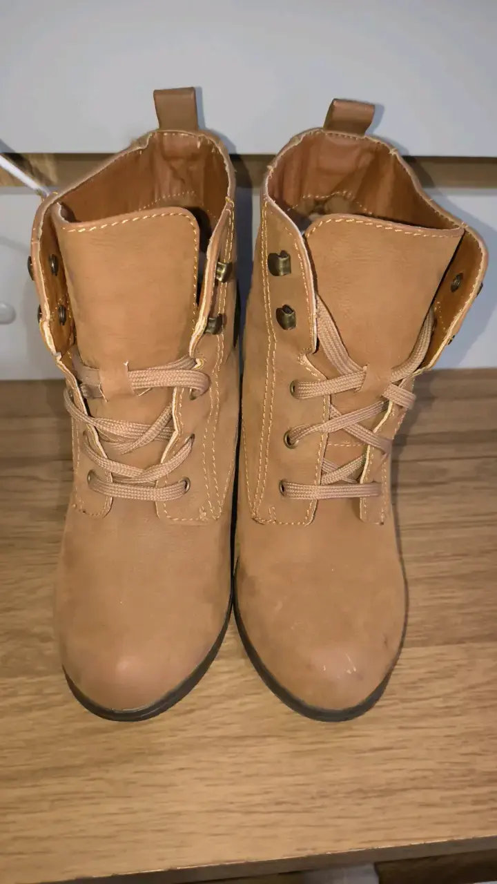 Botines de tacón alto color camel - 5