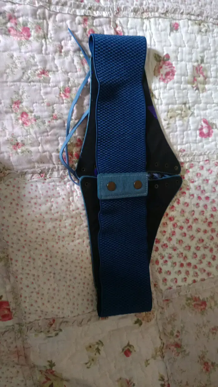 Cinturón corset de mezclilla azul con cordones - 2