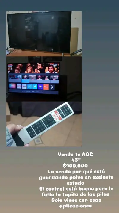 Televisor AOC 43 pulgadas en buen estado - miniatura 1